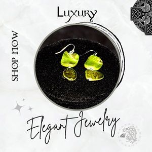 NWOT ~ Green Garnet Colored Pierced Earrings